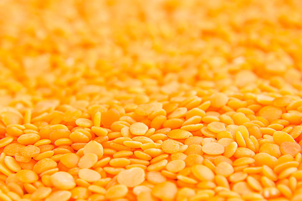 Red purified lentil macro background. - Foto, Imagem