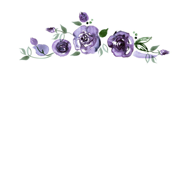 Roztomilý akvarel ručně malovaný květ - Fotografie, Obrázek