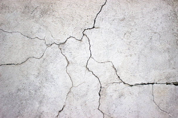 cracked concrete wall covered with gray cement texture as backgr - Photo, Image