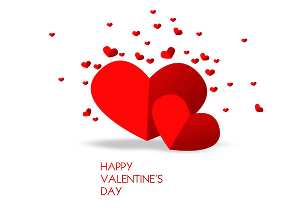 Valentins Grußkarte mit roten Herzen - Foto, Bild