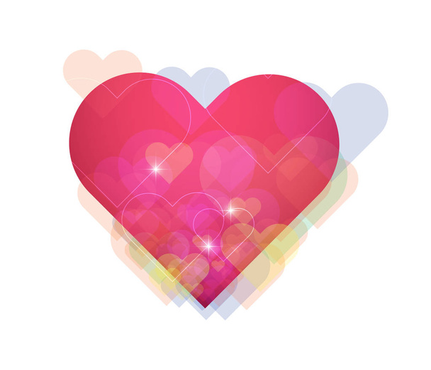 Heart with bokeh light. vector background - Vector, Image