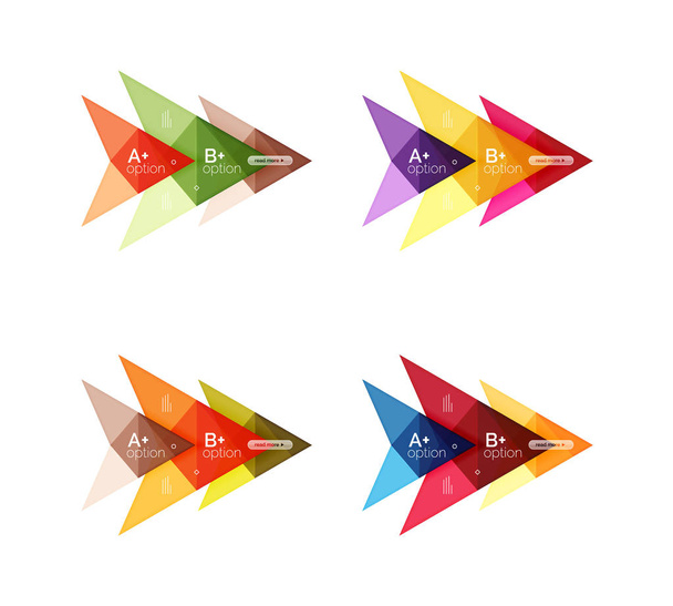 Plantillas de flecha de banner de opción de vector colorido, diseños infográficos
 - Vector, imagen