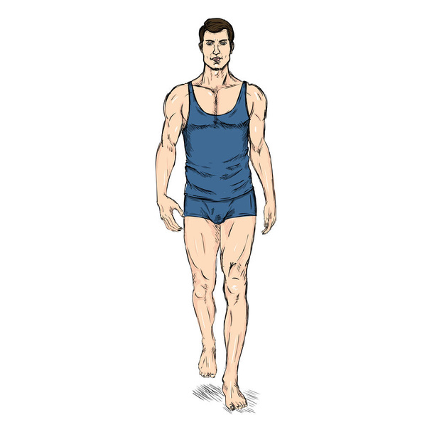Modelo masculino en ropa interior
 - Vector, imagen