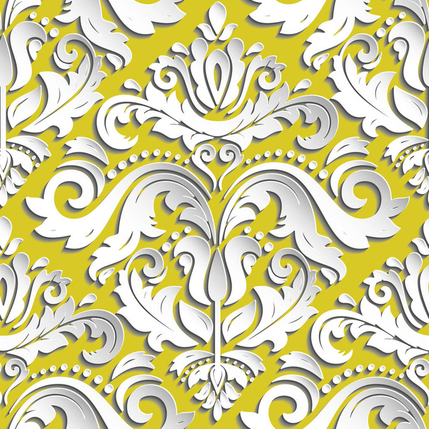 Seamless Vector Oriental Pattern With 3D Elements - Διάνυσμα, εικόνα
