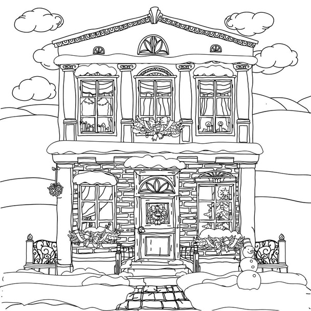 Ruční kreslené vektorové skladem ilustrace domu - Vektor, obrázek