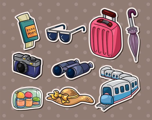 travel stickers - Vector, afbeelding