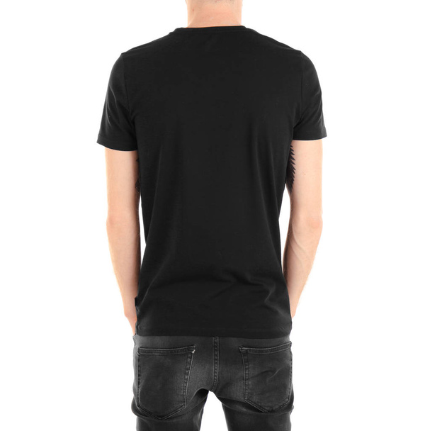 man in black T-shirt - Фото, изображение