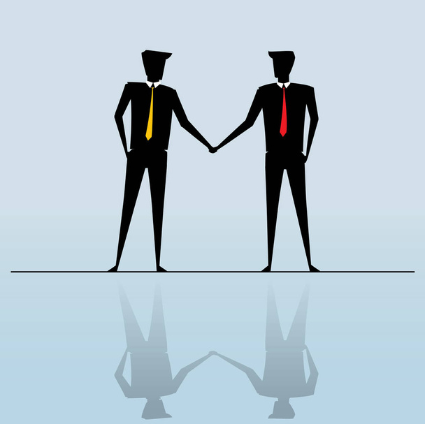 Two Businessman hand shake, Business Concept, vector - Vector, Image