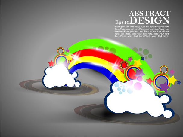 abstracte kleurrijke vector wolk ontwerp kunst in grijze achtergrond. - Vector, afbeelding