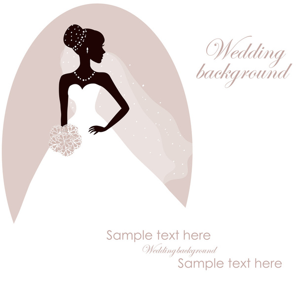 Beautiful bride with bouquet - Vector, Image
