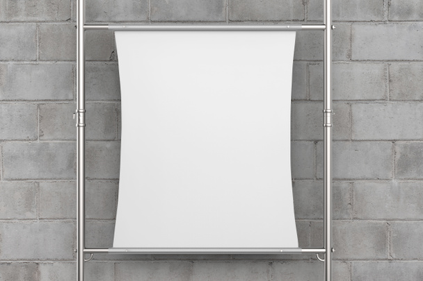 white canvas stretch on metal pipe - 写真・画像