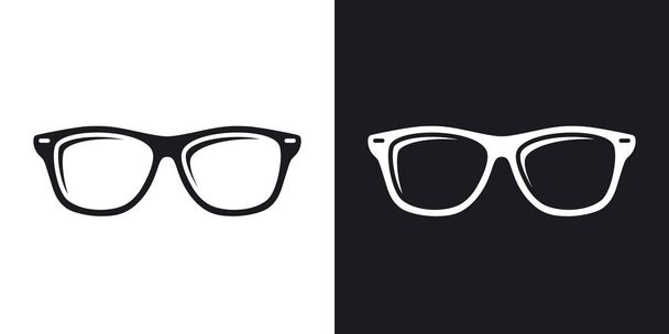 Two-tone version of Glasses - Vector, Image