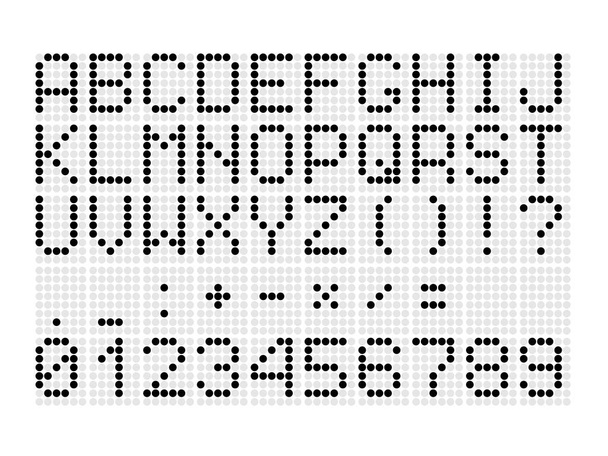 lettertype met letters, cijfers, wiskundige symbolen   - Vector, afbeelding