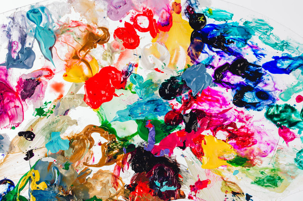 macro close up of different color oil paint. colorful acrylic. modern art concept. - 写真・画像