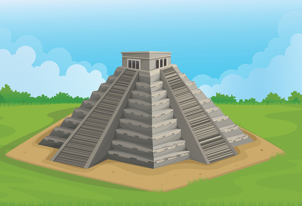 Pyramid of the sun, Chichen Itza - Vector, Image
