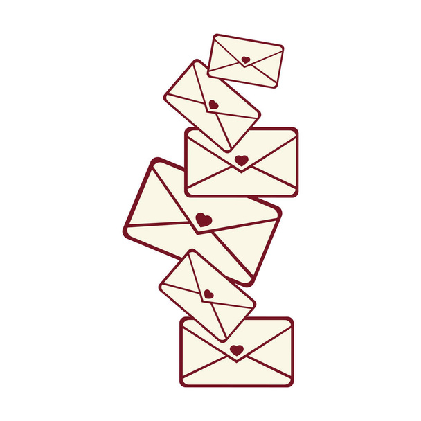 envelopes ícone do cartão de amor
 - Vetor, Imagem