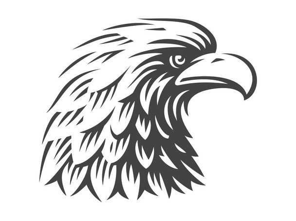 Cabeza de águila - ilustración vectorial sobre fondo blanco
 - Vector, Imagen