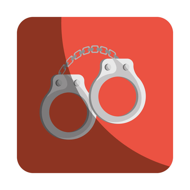 handcuffs justice isolated icon - Vector, Image