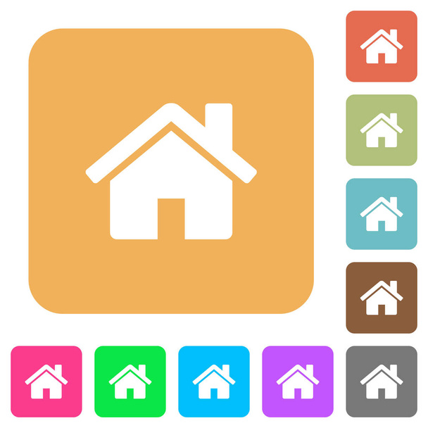 Home rounded square flat icons - Vector, Image