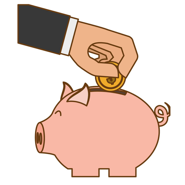 piggy bank money icon image - Vector, Image