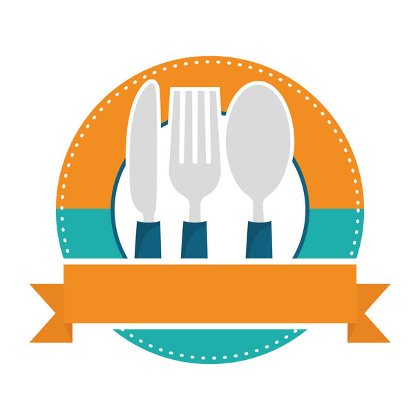 fork, knife and spoon - Vector, Image