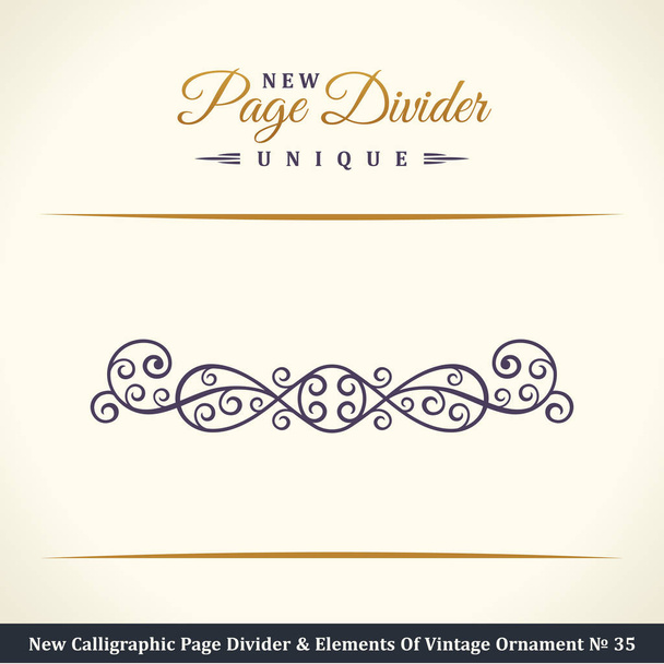 New Calligraphic Page Dividers and Elements of vintage ornaments - Vector, Image