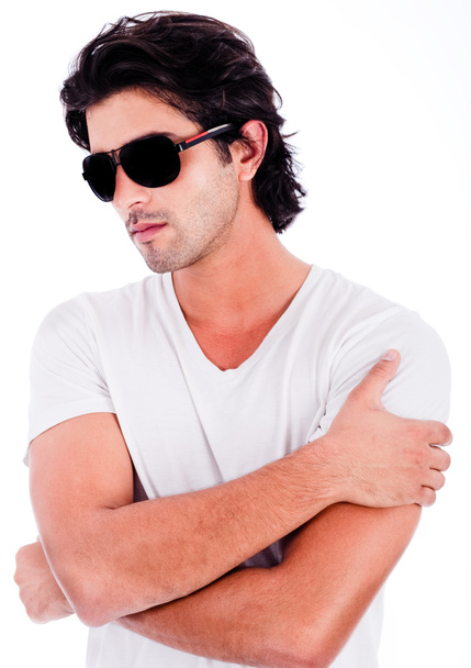 Young man with black sunglasses - Photo, Image