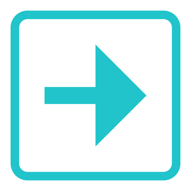 Arrow Sign Linear Square Icon - Vector, Image