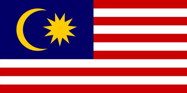 Εθνική σημαία της Μαλαισίας - Διάνυσμα, εικόνα