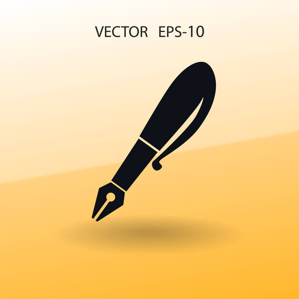 Flat  icon of pen. vector illustration - Vector, Image