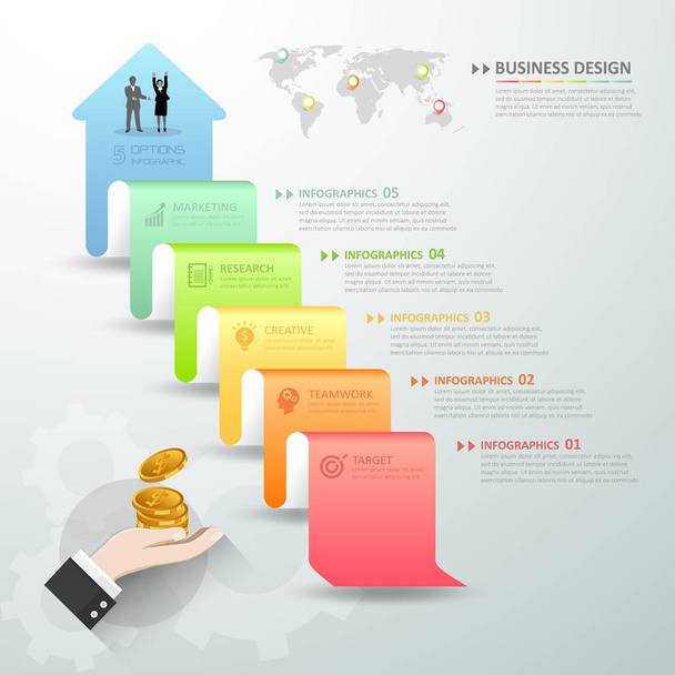 Design business arrow conceptual infographics. - Vector, afbeelding