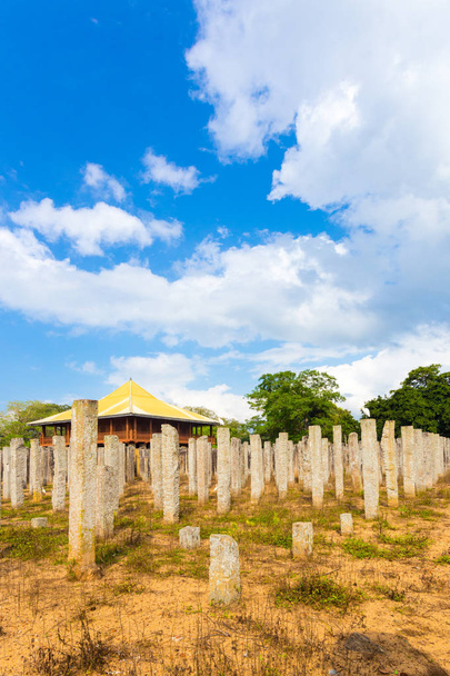 Anuradhapura Brazen Palace Stone Pillars Angled V - Foto, Bild