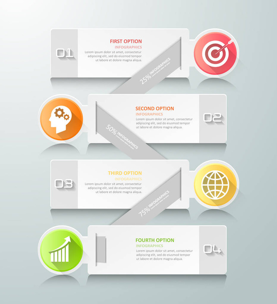 Abstract 3d infographic template 4 steps,  - Vector, Image