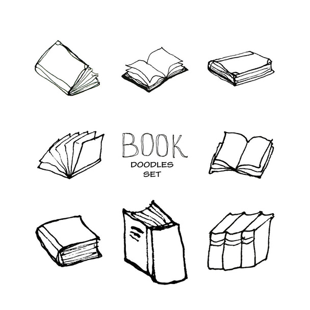 Book doodles set - Vector, Image