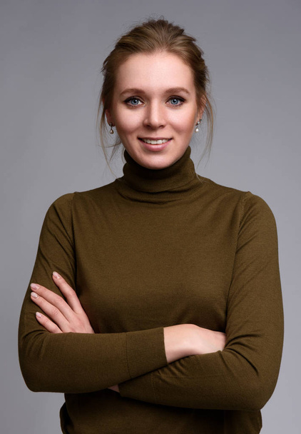 Portrait of cheerful young smiling woman - Photo, Image