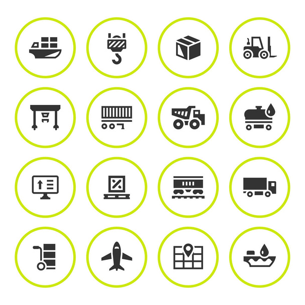 Set round icons of logistic - Vector, Image
