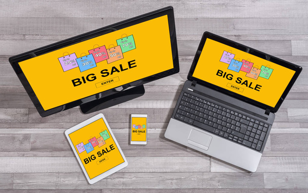 Big sale concept on different devices - Photo, Image