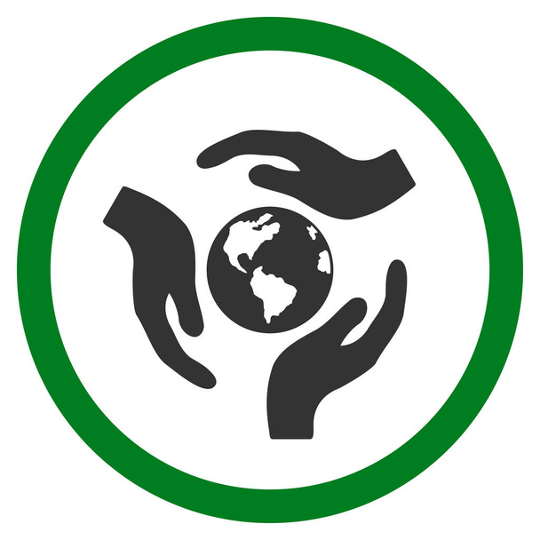 Global Care Flat Rounded Vector Icon - Vektor, kép