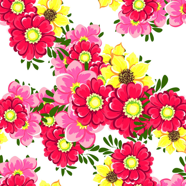 beautiful flowers ornament - Vettoriali, immagini