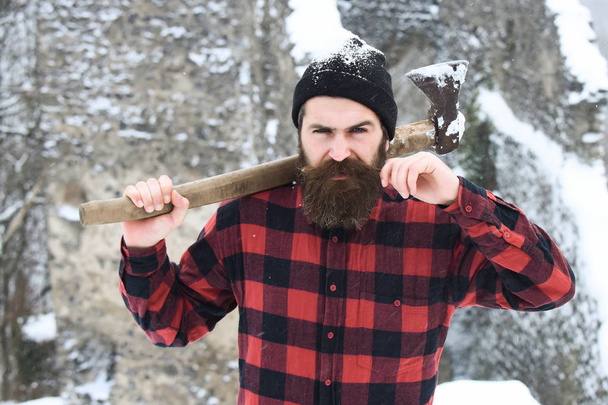 Handsome man or lumberjack - Foto, Imagen