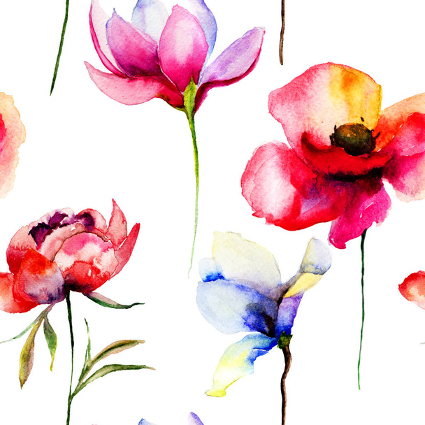 Stylized flowers illustration - Foto, Imagen