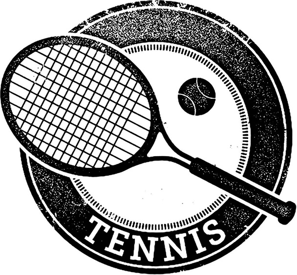 Vintage tenis spor damga - Vektör, Görsel