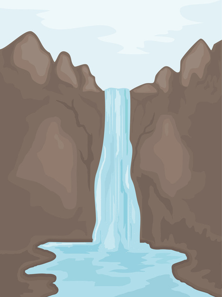 Иллюстрация водопада. eps10
 - Вектор,изображение