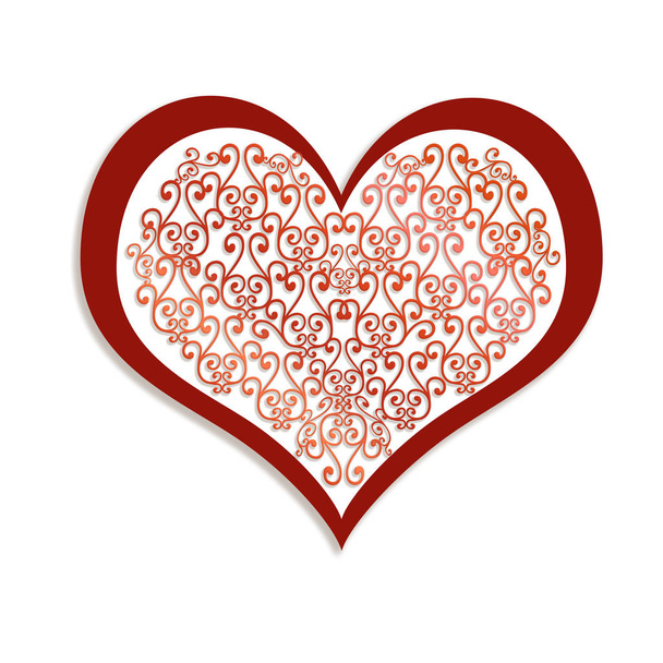 Lace heart romantic card - Φωτογραφία, εικόνα