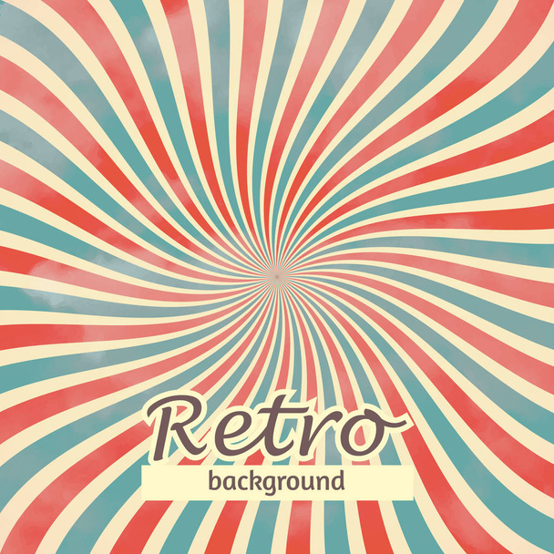Wavy vintage retro background. Grunge retro vector illustration. - Vector, imagen