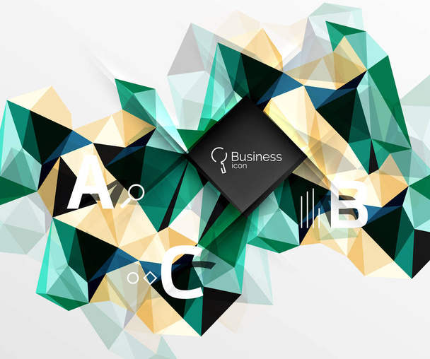 Polygonal triangle abstract background with infographics - Vector, Image