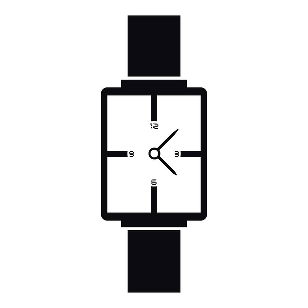 Square wristwatch icon, simple style - Вектор,изображение