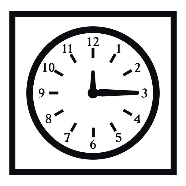 Square wall clock icon, simple style - Vector, Image