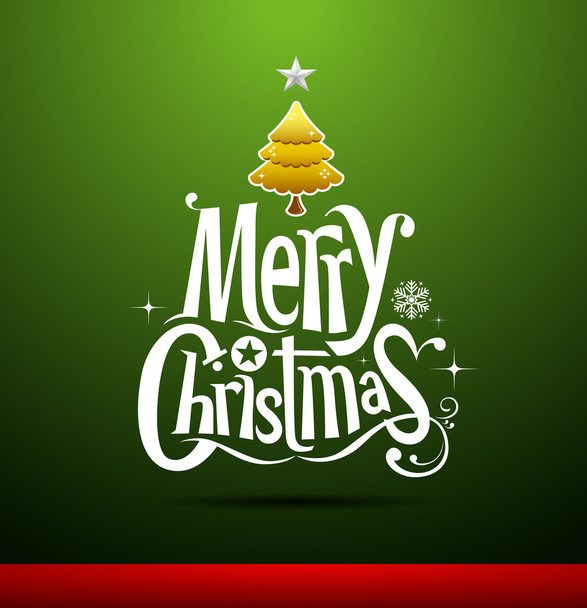 Feliz Navidad letras sobre fondo verde
 - Vector, Imagen
