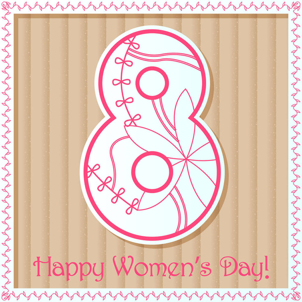 Happy womans day card on cardboard - Vector, Image